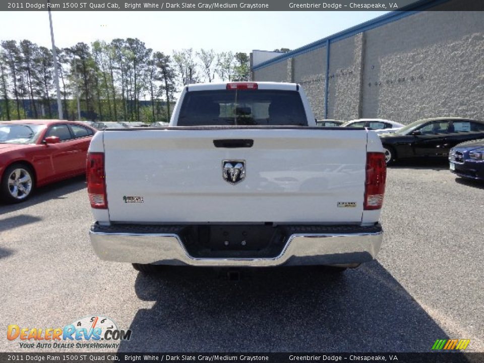 2011 Dodge Ram 1500 ST Quad Cab Bright White / Dark Slate Gray/Medium Graystone Photo #5