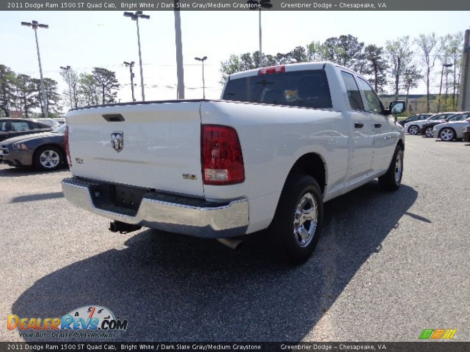2011 Dodge Ram 1500 ST Quad Cab Bright White / Dark Slate Gray/Medium Graystone Photo #6