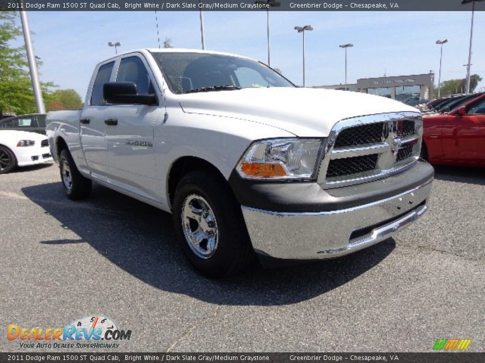 2011 Dodge Ram 1500 ST Quad Cab Bright White / Dark Slate Gray/Medium Graystone Photo #8