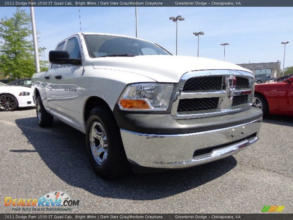 2011 Dodge Ram 1500 ST Quad Cab Bright White / Dark Slate Gray/Medium Graystone Photo #9