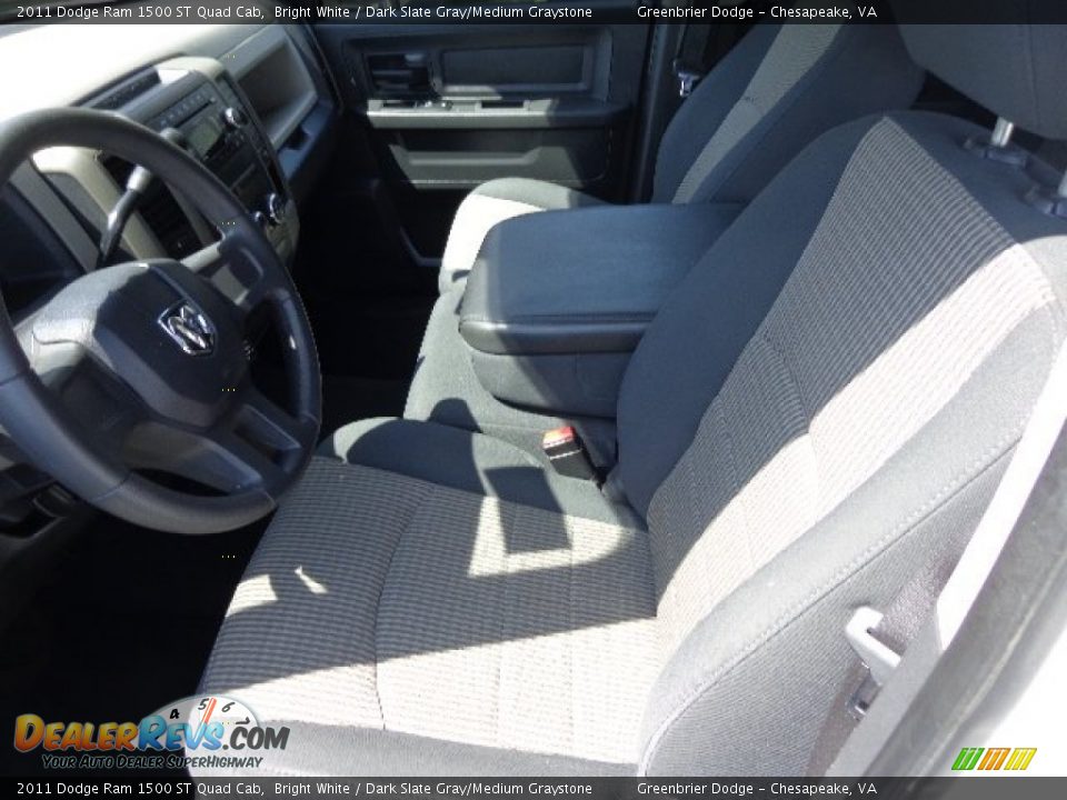 2011 Dodge Ram 1500 ST Quad Cab Bright White / Dark Slate Gray/Medium Graystone Photo #12