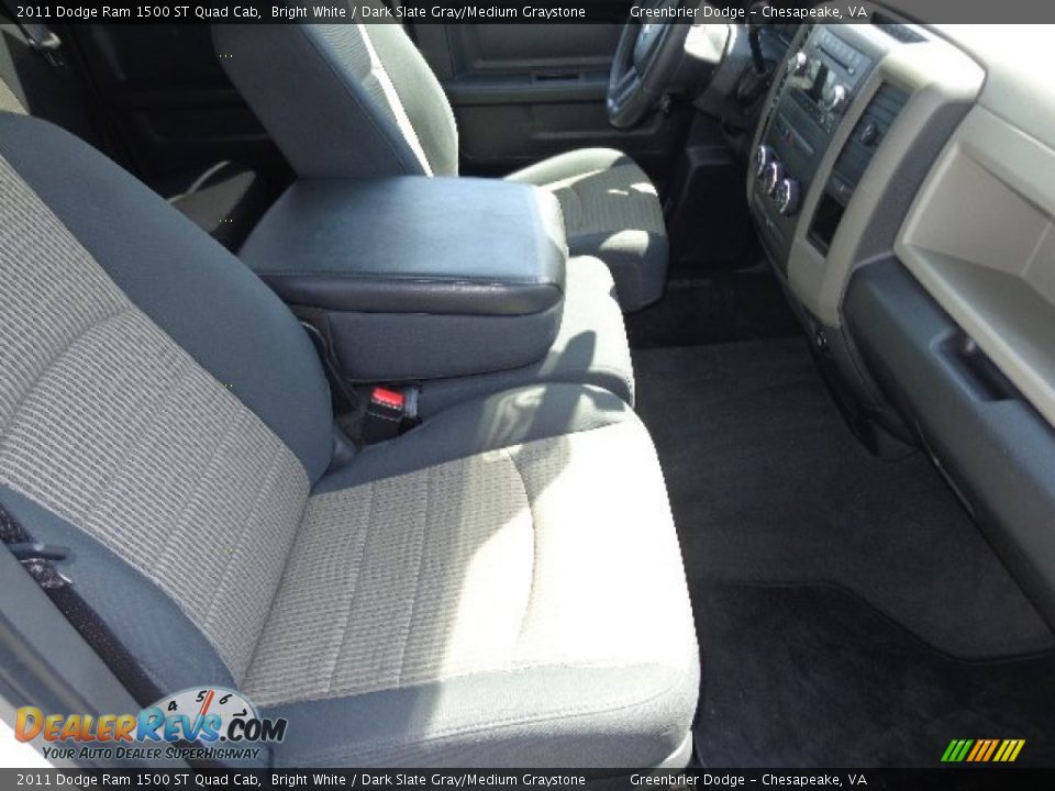 2011 Dodge Ram 1500 ST Quad Cab Bright White / Dark Slate Gray/Medium Graystone Photo #14
