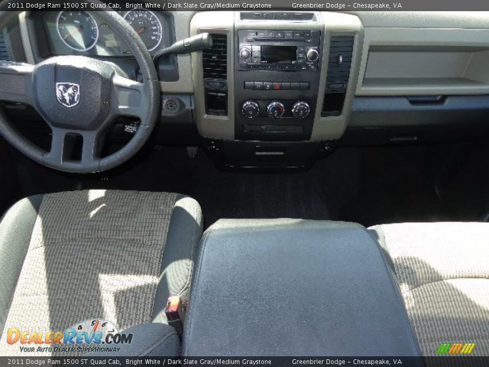 2011 Dodge Ram 1500 ST Quad Cab Bright White / Dark Slate Gray/Medium Graystone Photo #16