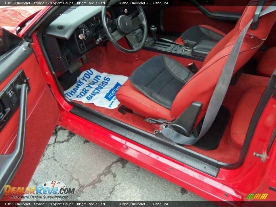 Red Interior - 1987 Chevrolet Camaro Z28 Sport Coupe Photo #18