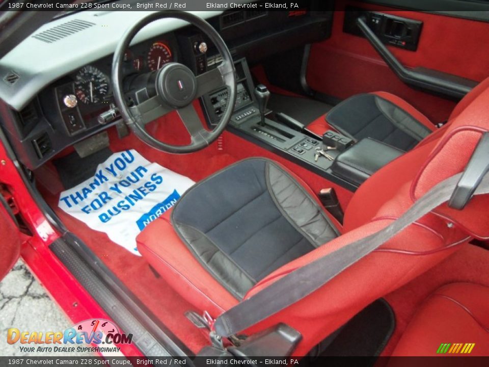 Red Interior - 1987 Chevrolet Camaro Z28 Sport Coupe Photo #21