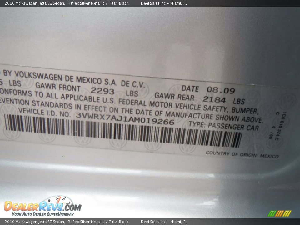 2010 Volkswagen Jetta SE Sedan Reflex Silver Metallic / Titan Black Photo #14