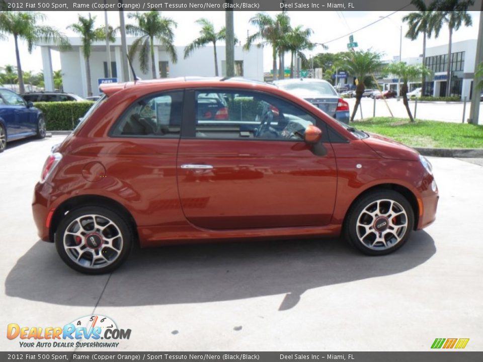 2012 Fiat 500 Sport Rame (Copper Orange) / Sport Tessuto Nero/Nero (Black/Black) Photo #6