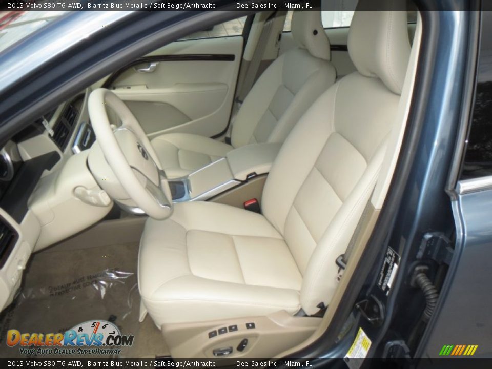 Soft Beige/Anthracite Interior - 2013 Volvo S80 T6 AWD Photo #9