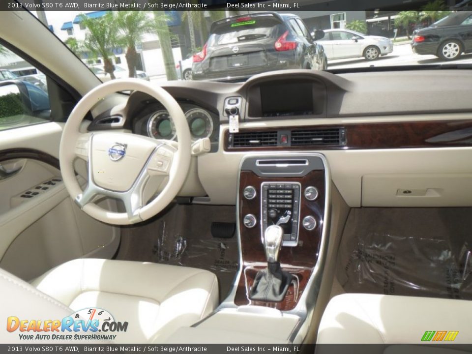 2013 Volvo S80 T6 AWD Biarritz Blue Metallic / Soft Beige/Anthracite Photo #12