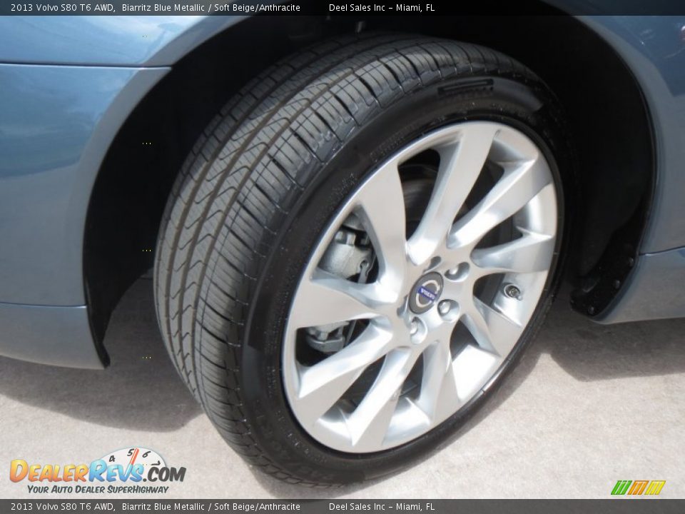 2013 Volvo S80 T6 AWD Biarritz Blue Metallic / Soft Beige/Anthracite Photo #13