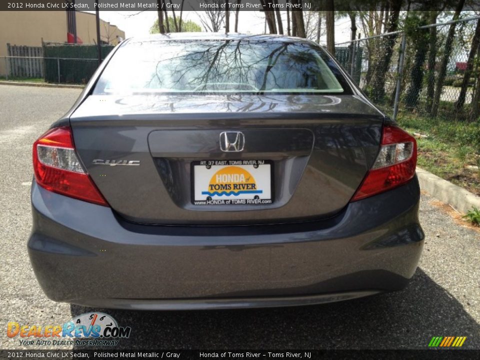 2012 Honda Civic LX Sedan Polished Metal Metallic / Gray Photo #6