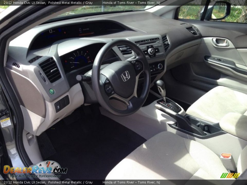 2012 Honda Civic LX Sedan Polished Metal Metallic / Gray Photo #9
