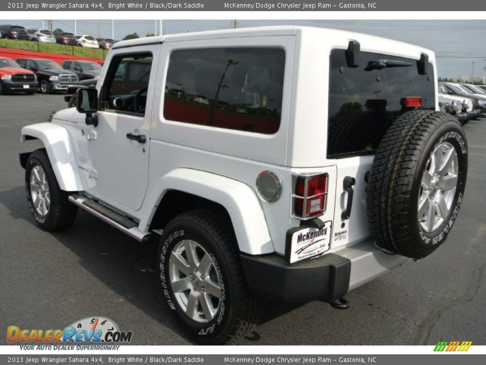 2013 Jeep Wrangler Sahara 4x4 Bright White / Black/Dark Saddle Photo #4
