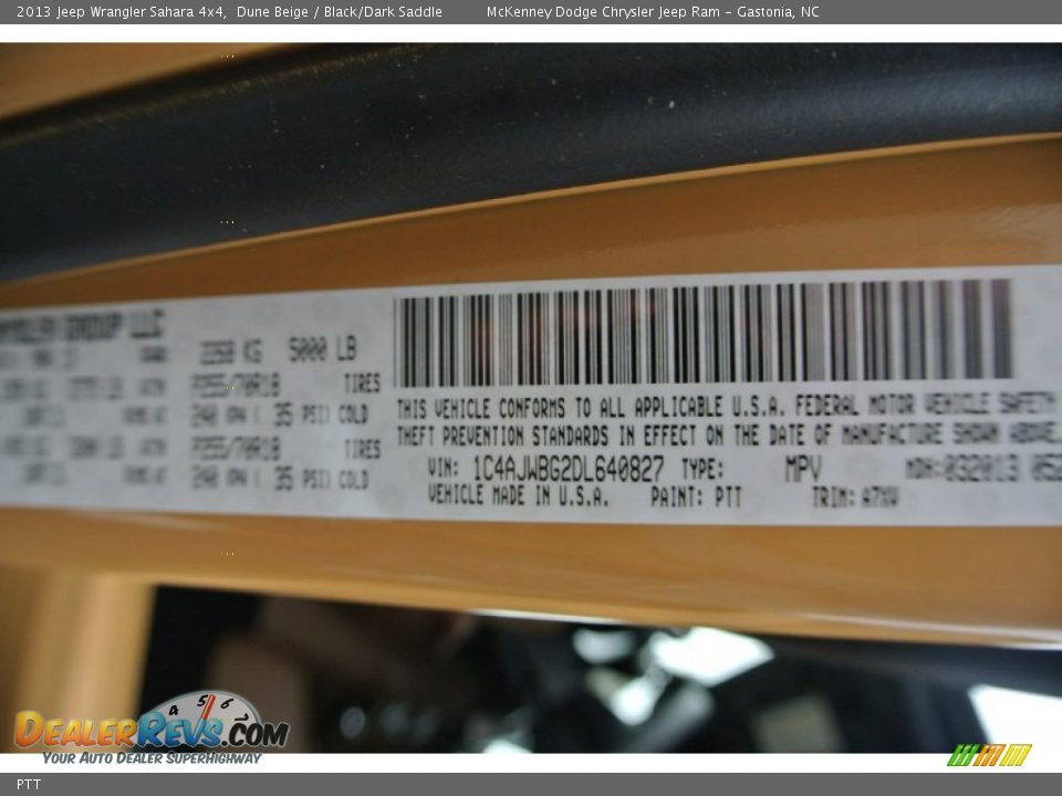 Jeep Color Code PTT Dune Beige