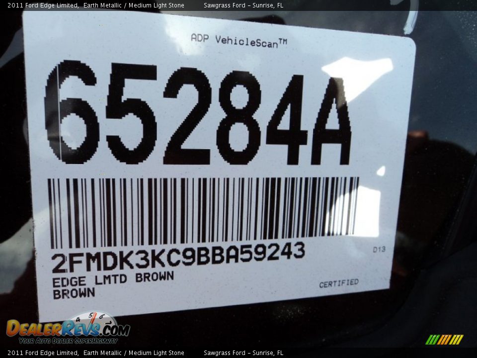 2011 Ford Edge Limited Earth Metallic / Medium Light Stone Photo #34