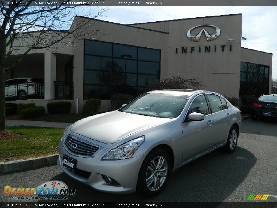 2011 Infiniti G 25 x AWD Sedan Liquid Platinum / Graphite Photo #2