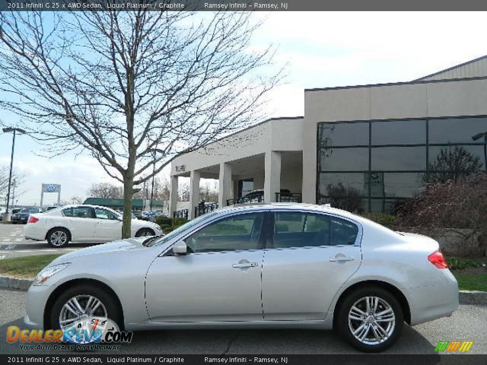 2011 Infiniti G 25 x AWD Sedan Liquid Platinum / Graphite Photo #4