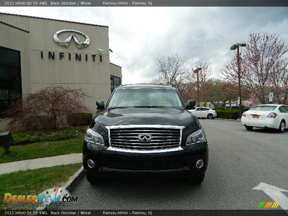 2012 Infiniti QX 56 4WD Black Obsidian / Wheat Photo #1
