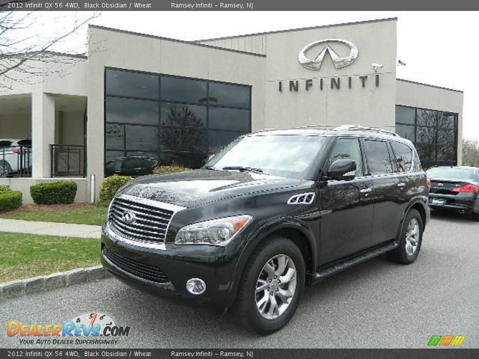 2012 Infiniti QX 56 4WD Black Obsidian / Wheat Photo #2