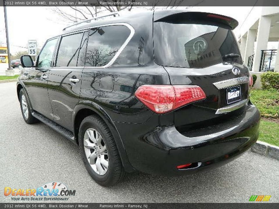 2012 Infiniti QX 56 4WD Black Obsidian / Wheat Photo #5