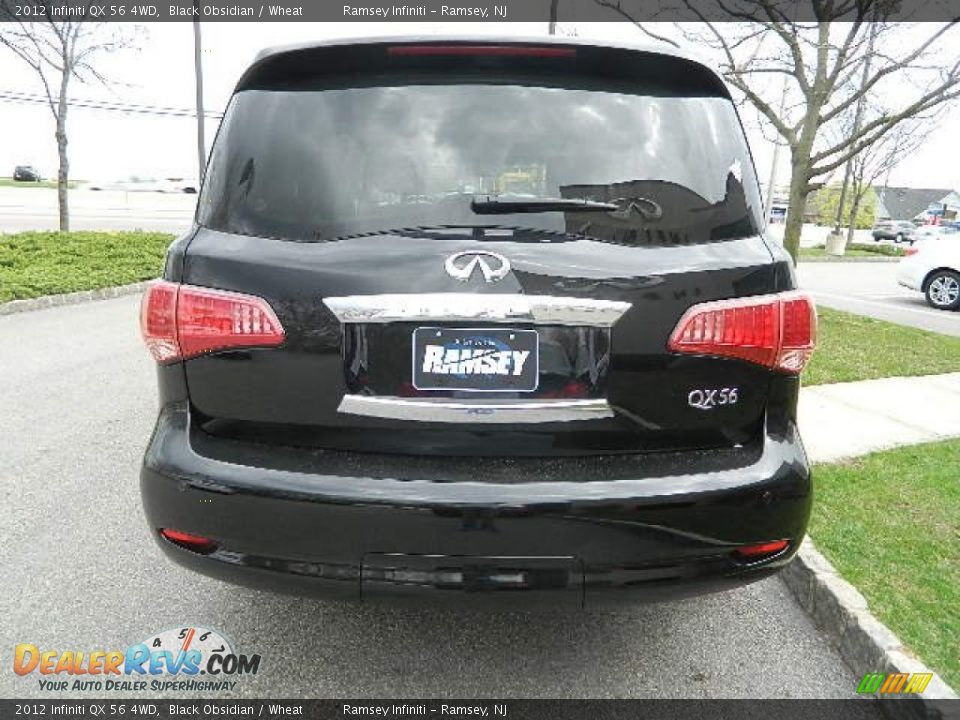 2012 Infiniti QX 56 4WD Black Obsidian / Wheat Photo #6