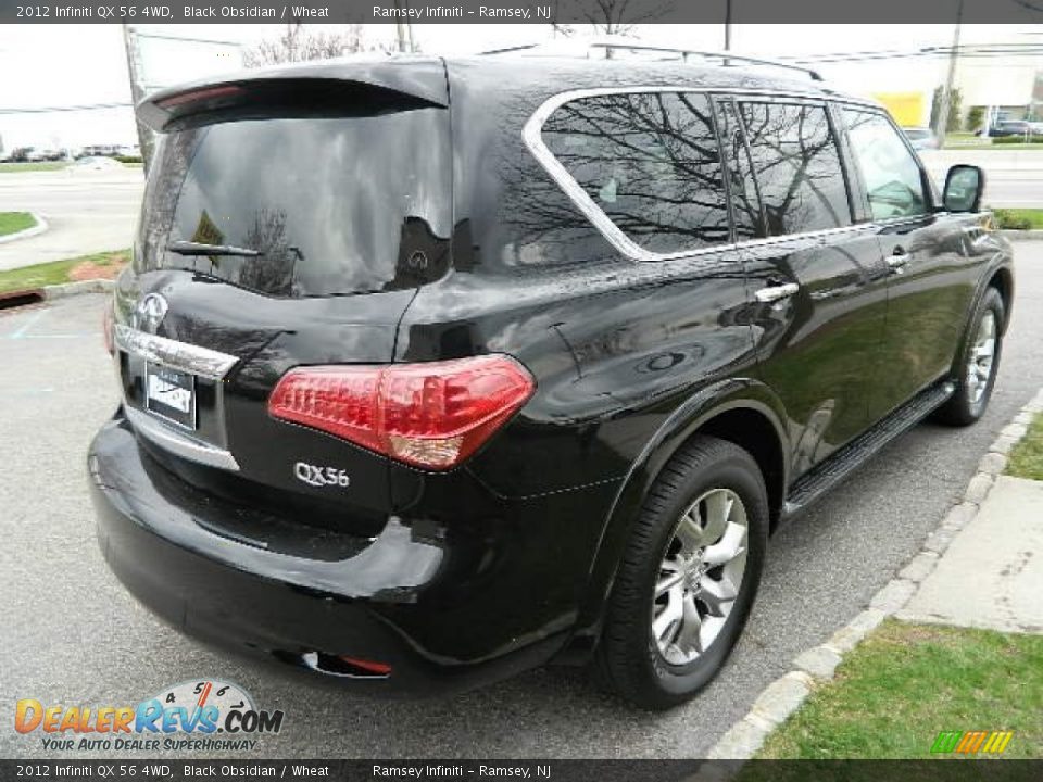 2012 Infiniti QX 56 4WD Black Obsidian / Wheat Photo #7