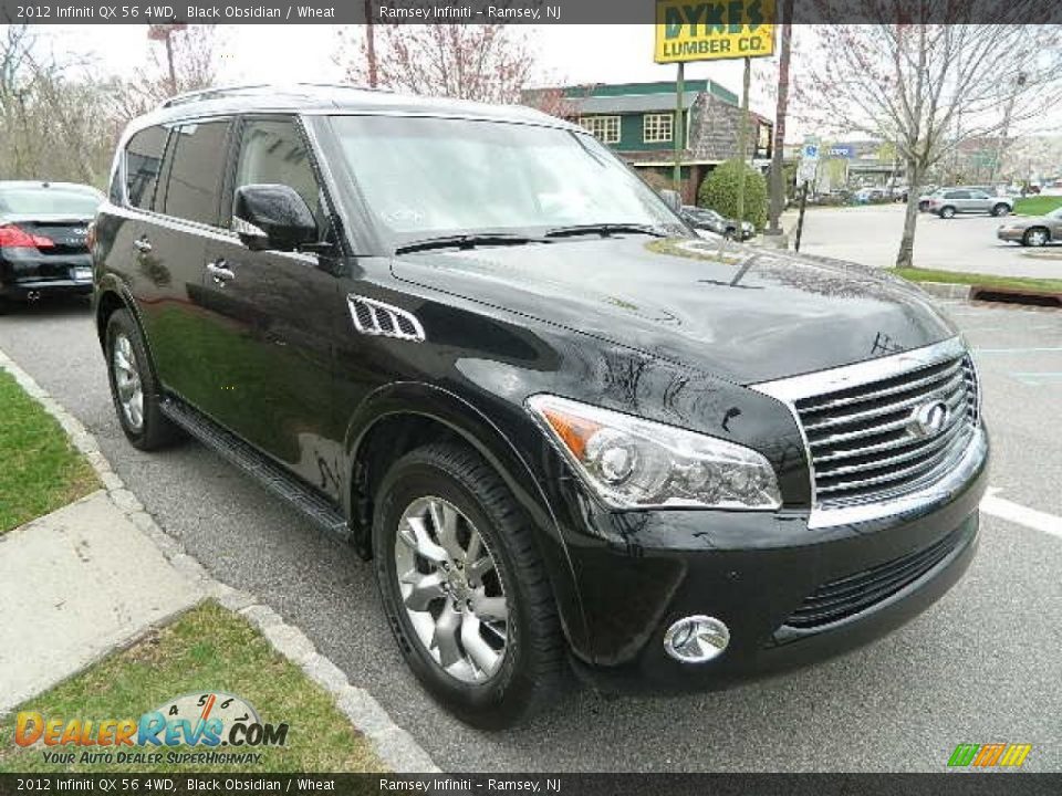 2012 Infiniti QX 56 4WD Black Obsidian / Wheat Photo #8