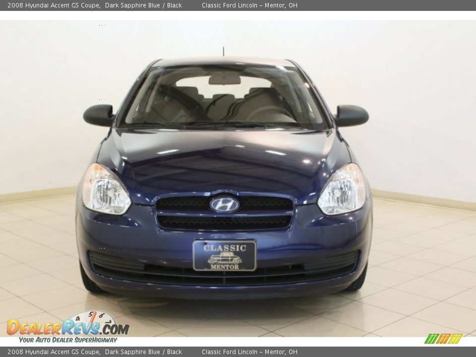 2008 Hyundai Accent GS Coupe Dark Sapphire Blue / Black Photo #2
