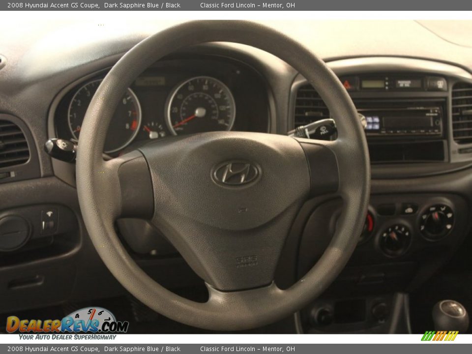 2008 Hyundai Accent GS Coupe Dark Sapphire Blue / Black Photo #6