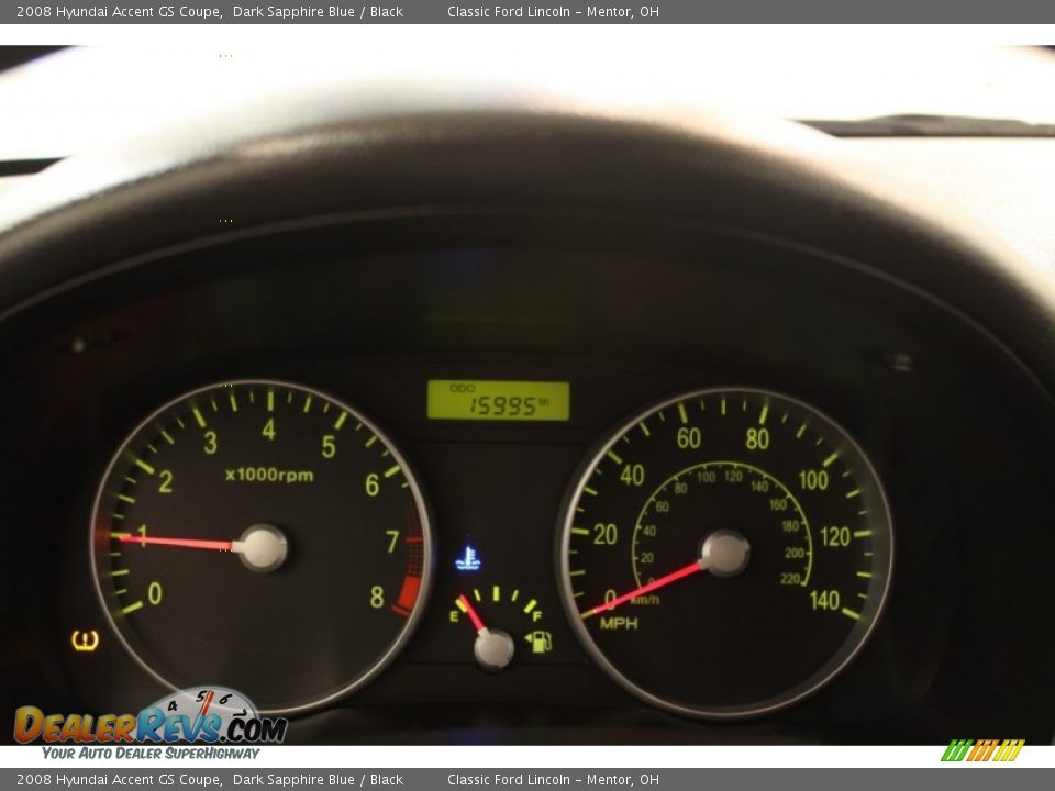 2008 Hyundai Accent GS Coupe Dark Sapphire Blue / Black Photo #7