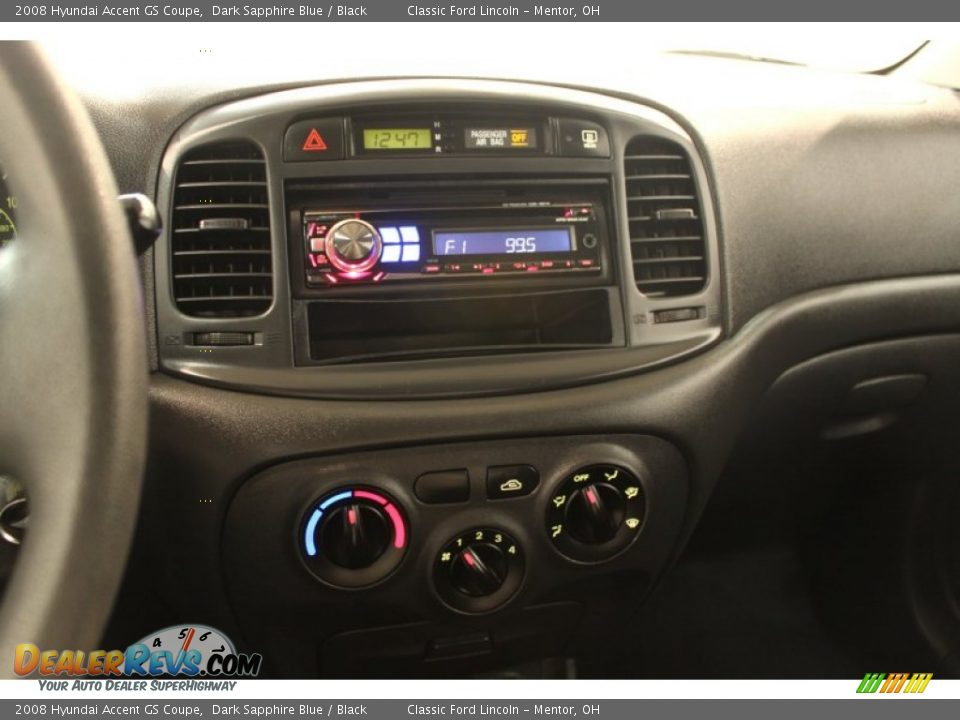 2008 Hyundai Accent GS Coupe Dark Sapphire Blue / Black Photo #8