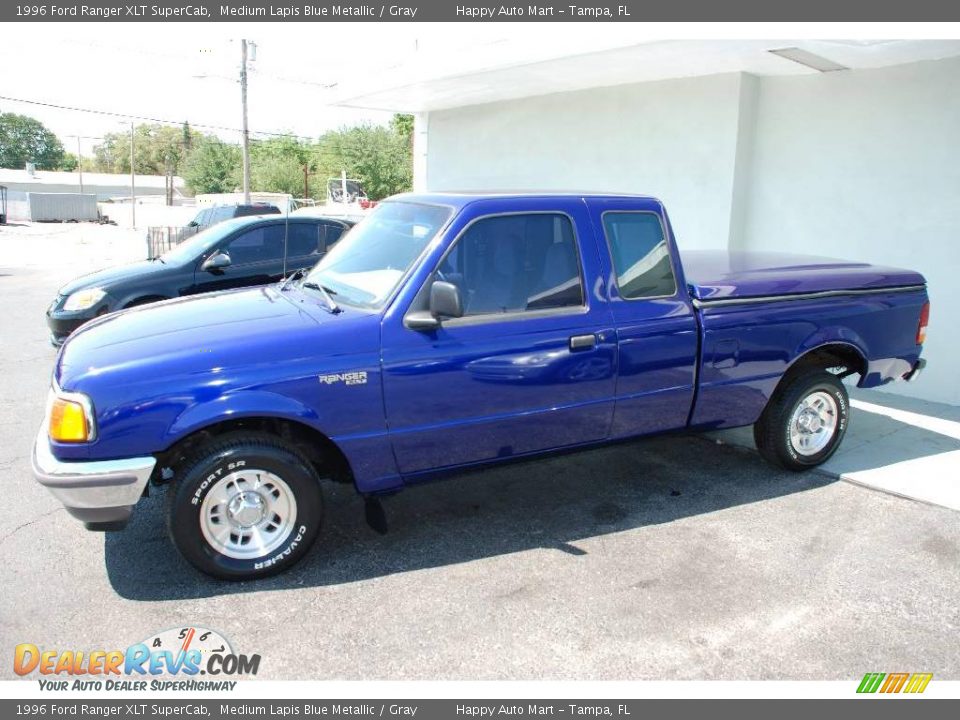 1996 Ford Ranger XLT SuperCab Medium Lapis Blue Metallic / Gray Photo #1