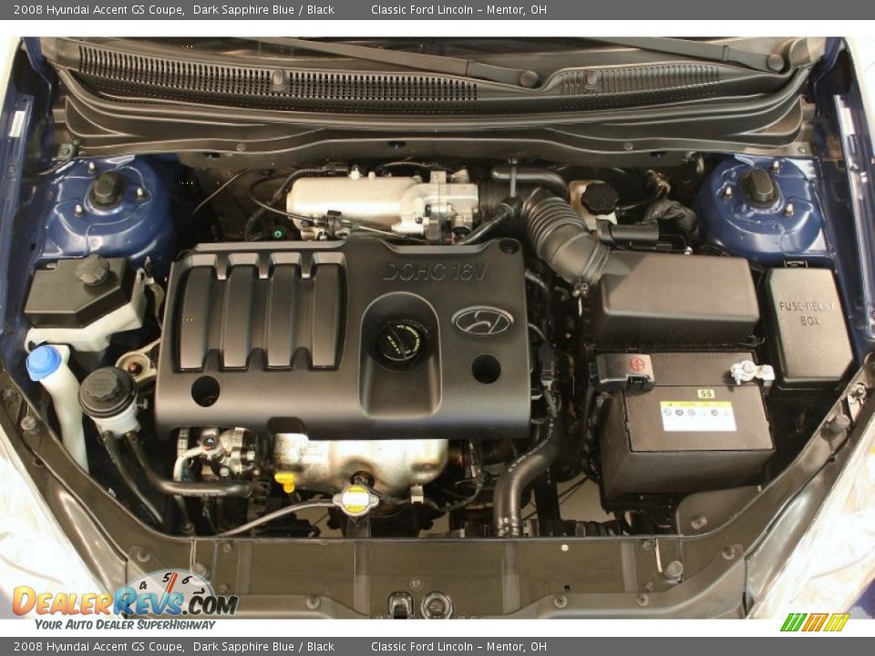 2008 Hyundai Accent GS Coupe Dark Sapphire Blue / Black Photo #13