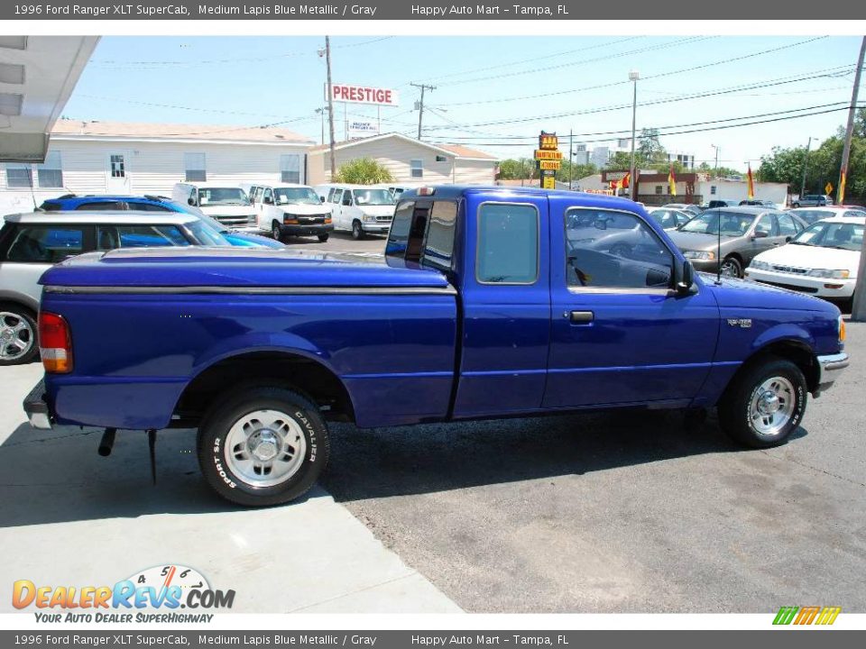 1996 Ford Ranger XLT SuperCab Medium Lapis Blue Metallic / Gray Photo #3