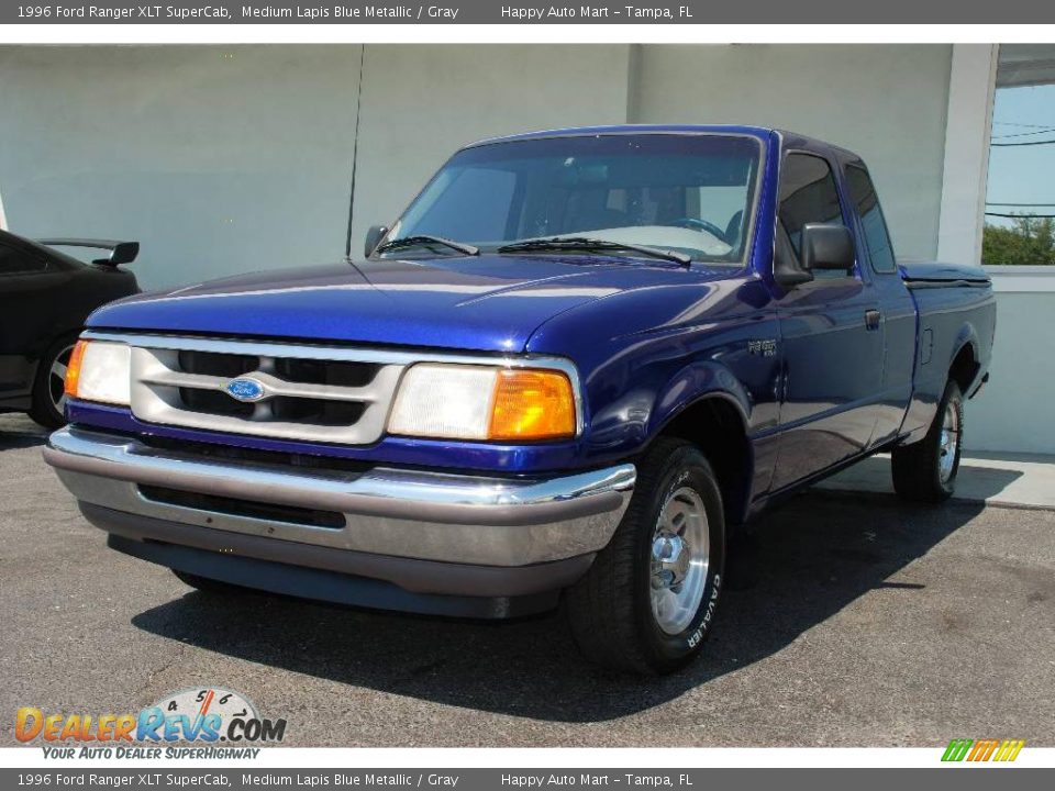 1996 Ford Ranger XLT SuperCab Medium Lapis Blue Metallic / Gray Photo #4