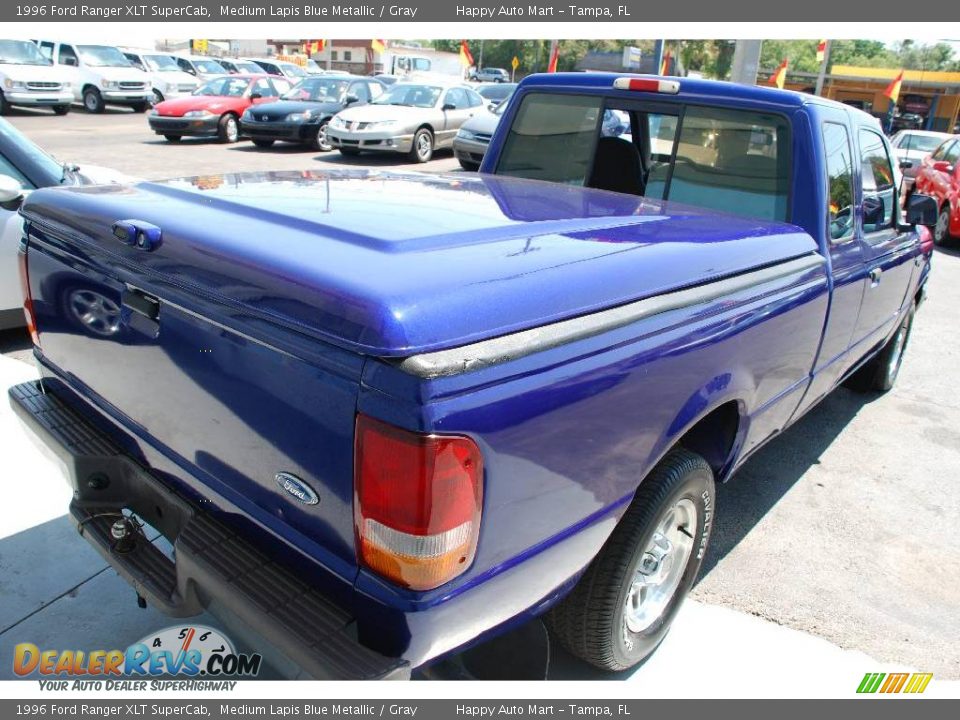 1996 Ford Ranger XLT SuperCab Medium Lapis Blue Metallic / Gray Photo #5