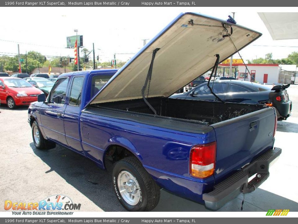 1996 Ford Ranger XLT SuperCab Medium Lapis Blue Metallic / Gray Photo #7