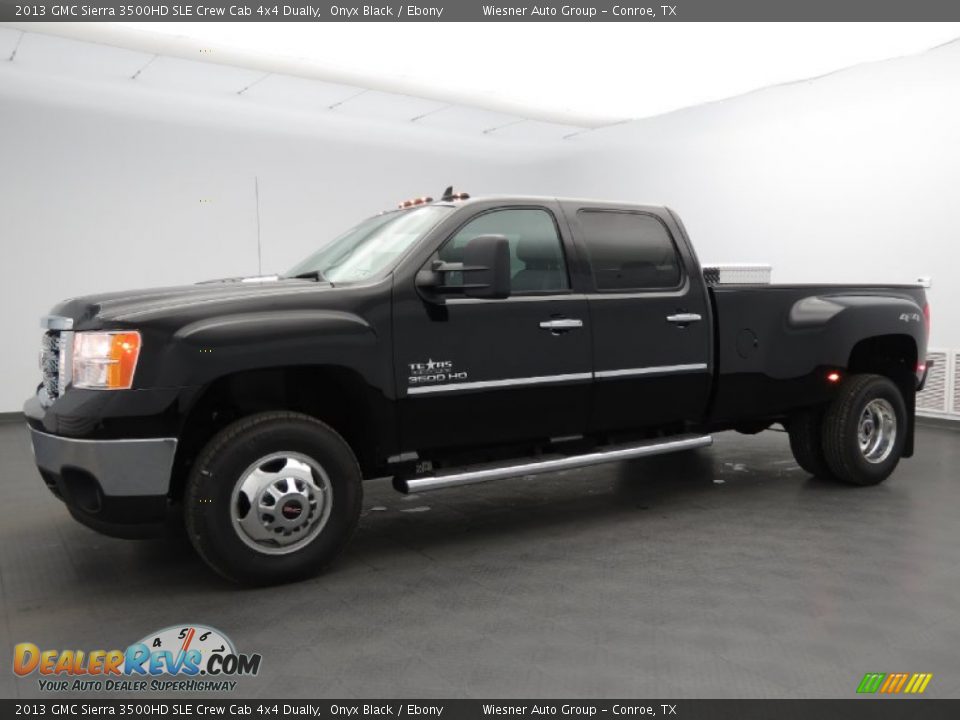 2013 GMC Sierra 3500HD SLE Crew Cab 4x4 Dually Onyx Black / Ebony Photo #1