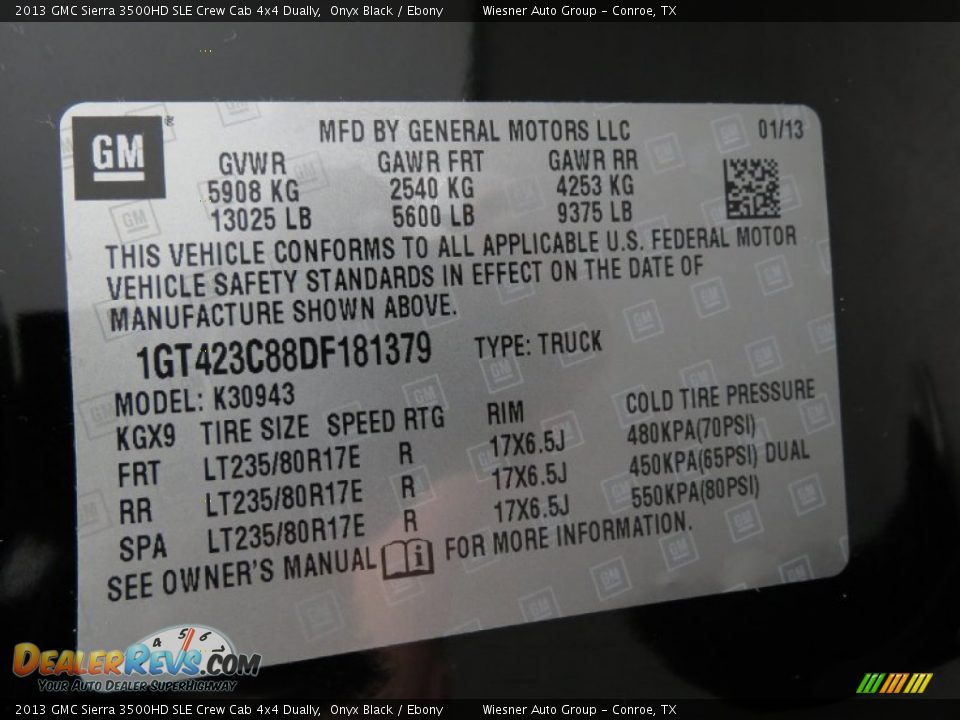 2013 GMC Sierra 3500HD SLE Crew Cab 4x4 Dually Onyx Black / Ebony Photo #8
