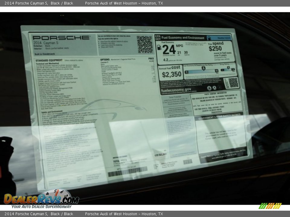 2014 Porsche Cayman S Window Sticker Photo #23