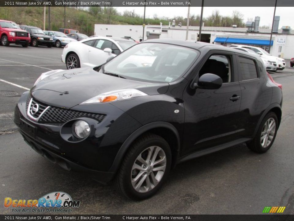 2011 Nissan Juke SV AWD Gun Metallic / Black/Silver Trim Photo #6