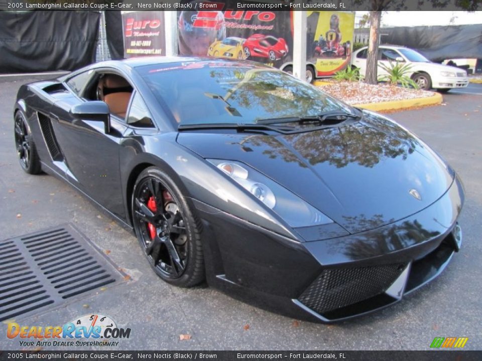 2005 Lamborghini Gallardo Coupe E-Gear Nero Noctis (Black) / Brown Photo #2