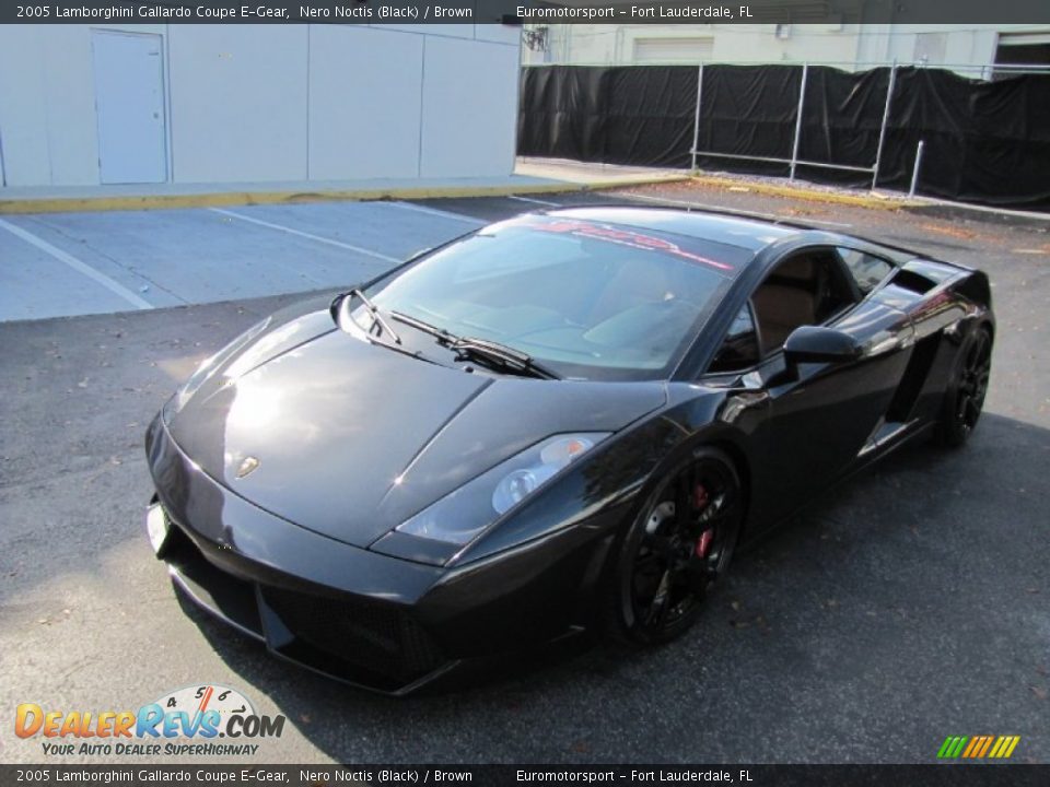 2005 Lamborghini Gallardo Coupe E-Gear Nero Noctis (Black) / Brown Photo #6