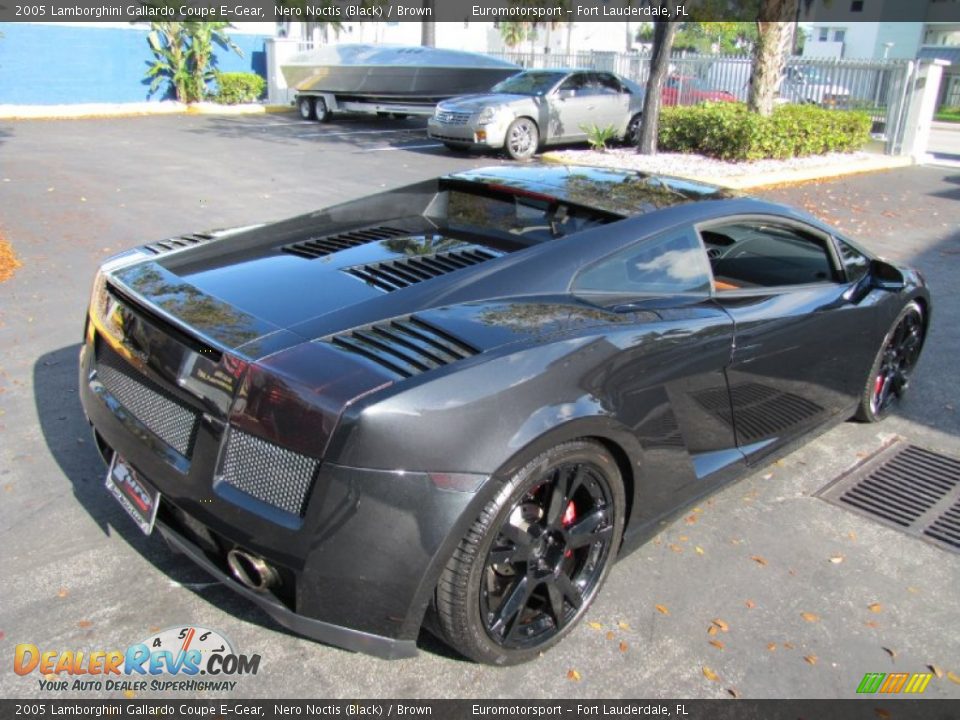 2005 Lamborghini Gallardo Coupe E-Gear Nero Noctis (Black) / Brown Photo #13