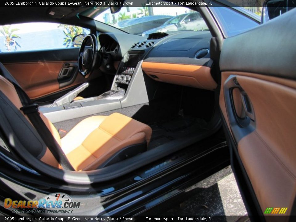 2005 Lamborghini Gallardo Coupe E-Gear Nero Noctis (Black) / Brown Photo #16