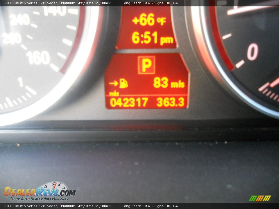 2010 BMW 5 Series 528i Sedan Platinum Grey Metallic / Black Photo #11