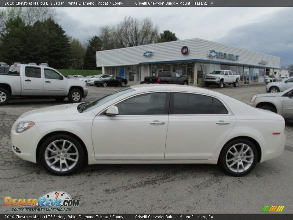 2010 Chevrolet Malibu LTZ Sedan White Diamond Tricoat / Ebony Photo #2