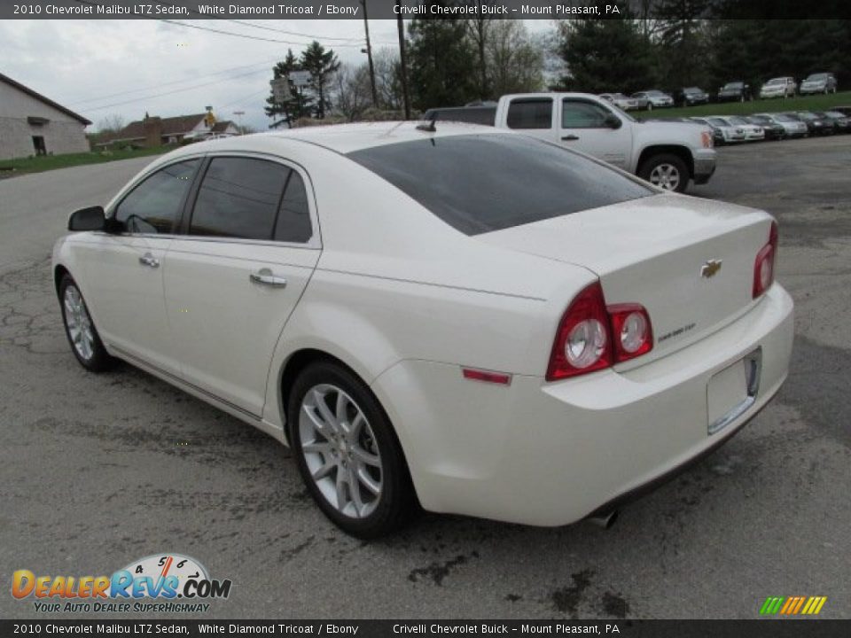 2010 Chevrolet Malibu LTZ Sedan White Diamond Tricoat / Ebony Photo #4