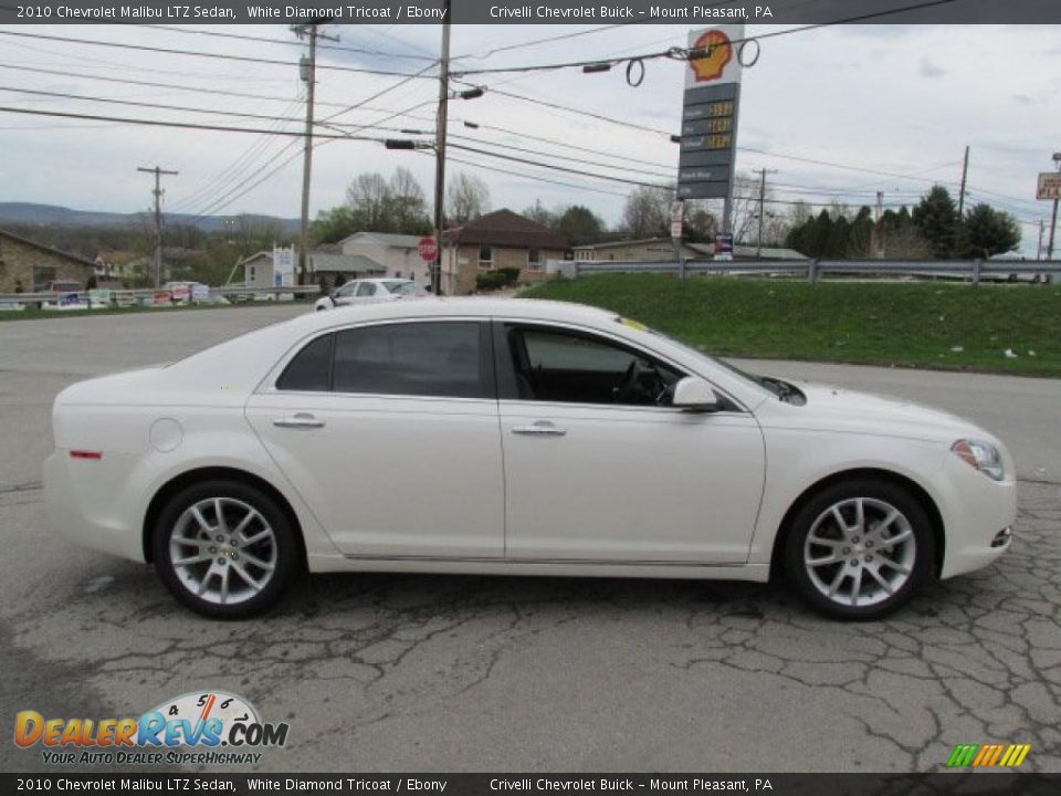 2010 Chevrolet Malibu LTZ Sedan White Diamond Tricoat / Ebony Photo #8