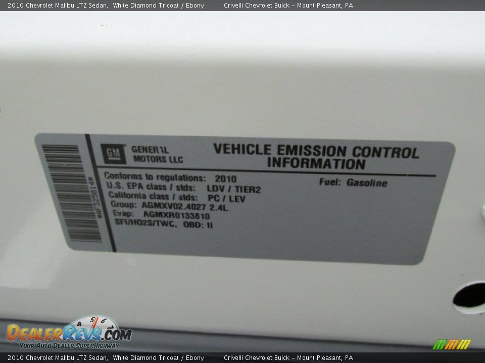 2010 Chevrolet Malibu LTZ Sedan White Diamond Tricoat / Ebony Photo #12